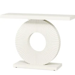 Clearance Tribesigns Modern Console Table 40" Wood Sofa Table with Geometric Base