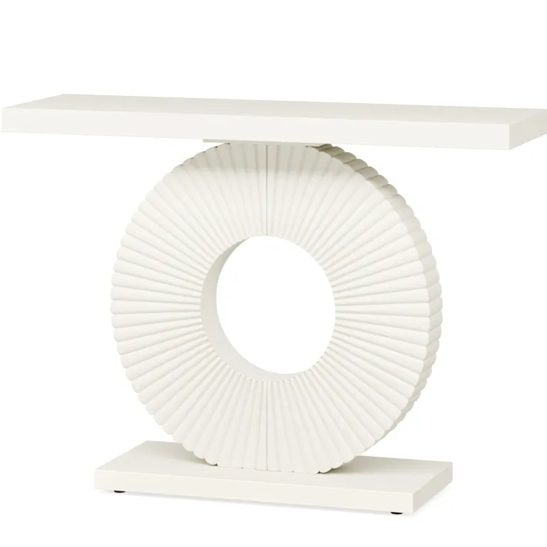 Clearance Tribesigns Modern Console Table 40" Wood Sofa Table with Geometric Base
