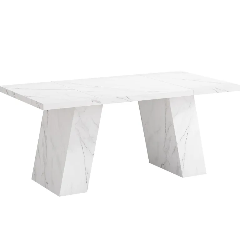 Cheap Tribesigns Modern Dining Table, 63" Faux Marble Kitchen Dinner Table for 4 - 6