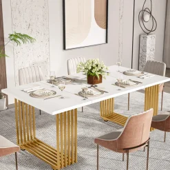 Flash Sale Tribesigns Modern Dining Table, 70.8 Inches Kitchen Table for 6-8 People