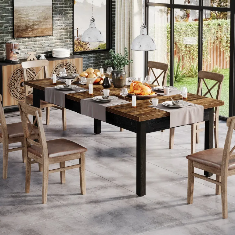Sale Tribesigns Modern Dining Table, 63" Kitchen Table For 4 - 6 People