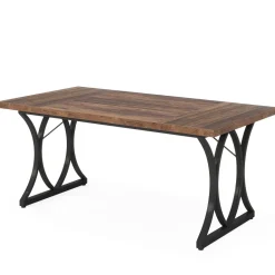 Best Sale Tribesigns Modern Dining Table, Rectangle Kitchen Table Dinner Table for 6 People