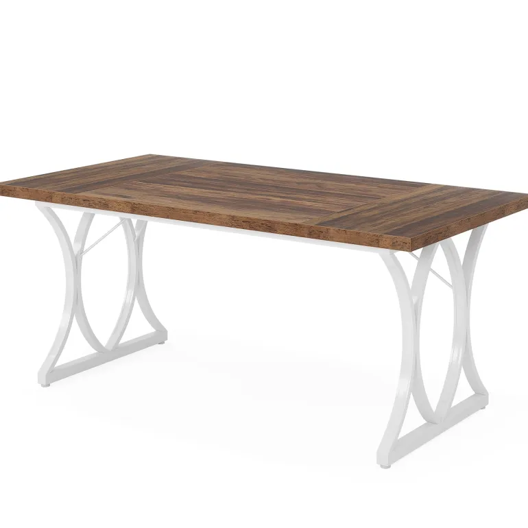 Best Sale Tribesigns Modern Dining Table, Rectangle Kitchen Table Dinner Table for 6 People