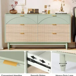 Clearance Tribesigns Modern 6-Drawer Dresser, 55 Inches Storage Chest of Drawers