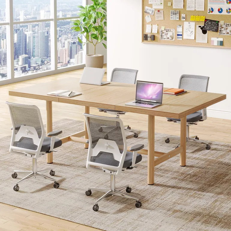 Discount Tribesigns Modern Executive Desk, 63" Conference Meeting Table for 4–6 People
