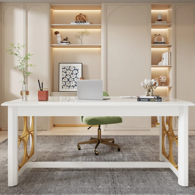 Fashion Tribesigns Modern Executive Desk, 63" Computer Desk Conference Table