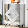 New Tribesigns Modern Shoe Cabinet Entryway Shoe Organizer with Mirrored Doors