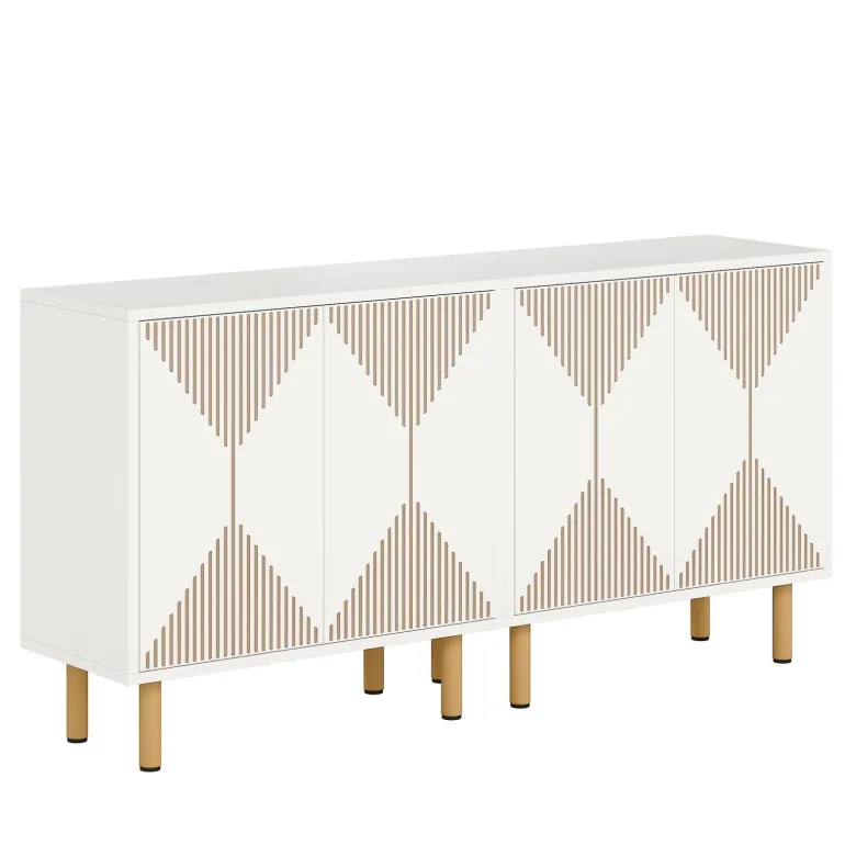 Fashion Tribesigns Modern Sideboard Buffet, 58" Wood Storage Cabinet with Doors