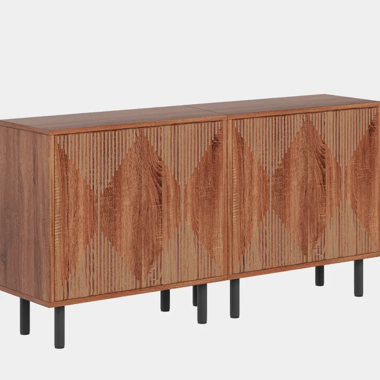 Fashion Tribesigns Modern Sideboard Buffet, 58" Wood Storage Cabinet with Doors
