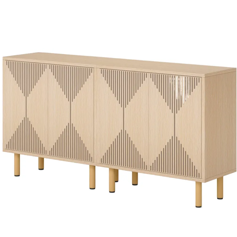 Fashion Tribesigns Modern Sideboard Buffet, 58" Wood Storage Cabinet with Doors
