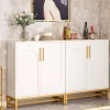 Clearance Tribesigns Modern Sideboard Buffet Storage Cabinet with Faux Marble Top