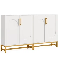 Clearance Tribesigns Modern Sideboard Buffet Storage Cabinet with Faux Marble Top
