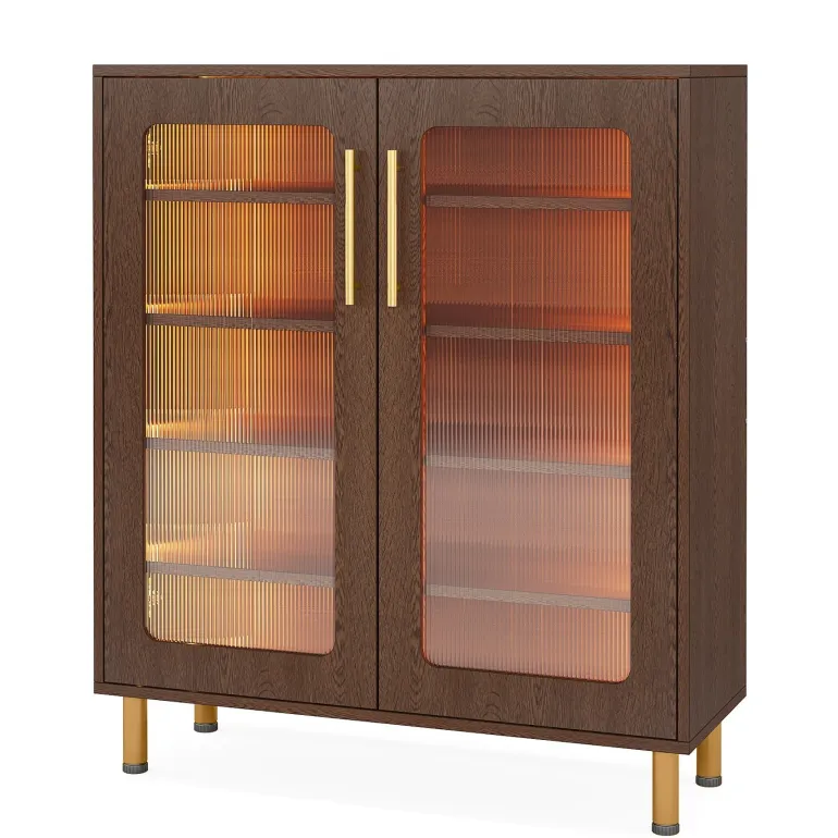 Sale Tribesigns Modern Sideboard Buffet Storage Cabinet with LED Light & Acrylic Doors