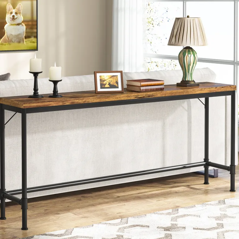Clearance Tribesigns Narrow Console Table, 70.9" Extra Long Sofa Table Industrial Hallway Table