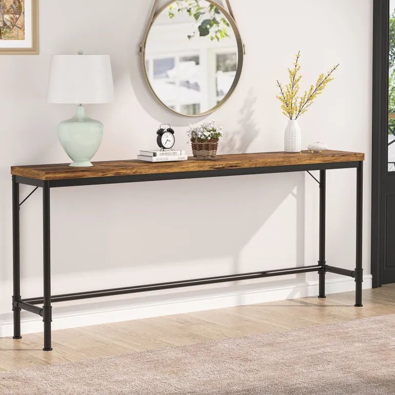 Clearance Tribesigns Narrow Console Table, 70.9" Extra Long Sofa Table Industrial Hallway Table
