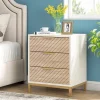 Hot Tribesigns Nightstand, 3 Drawers Bedside End Table for Bedroom