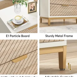 Hot Tribesigns Nightstand, 3 Drawers Bedside End Table for Bedroom