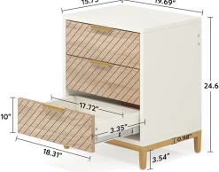 Hot Tribesigns Nightstand, 3 Drawers Bedside End Table for Bedroom