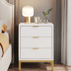 Hot Tribesigns Nightstand, 25.8" Tall Bedside Table with 3 Drawers