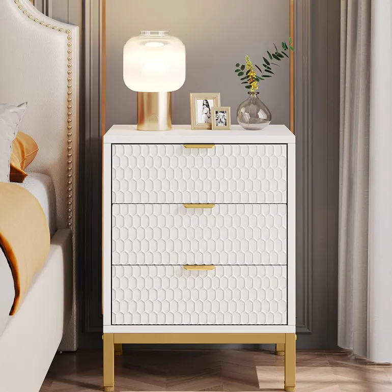 Hot Tribesigns Nightstand, 25.8" Tall Bedside Table with 3 Drawers