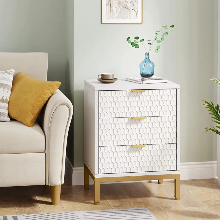 Hot Tribesigns Nightstand, 25.8" Tall Bedside Table with 3 Drawers