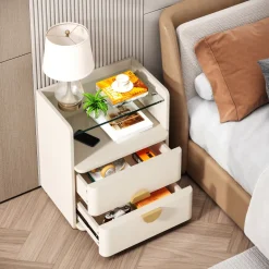 Best Tribesigns Nightstand, 2-Drawer Modern Bedside Table with Open Storage