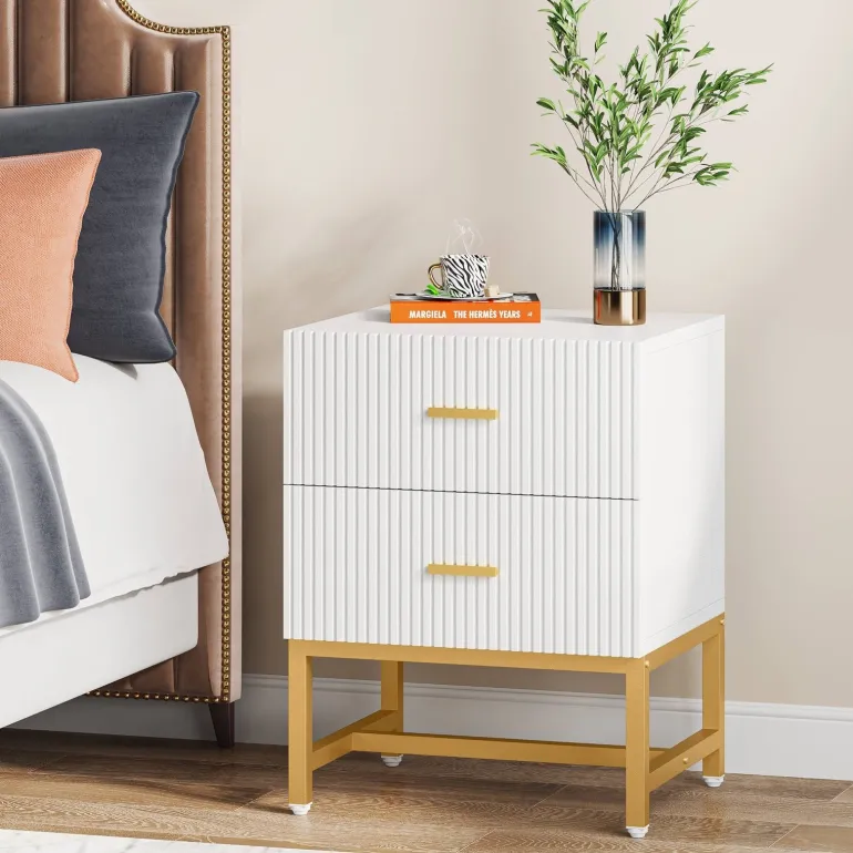 Best Sale Tribesigns Nightstand, Modern Bed Side End Table with 2-Drawer