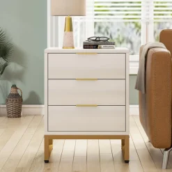 Sale Tribesigns Nightstand, Modern Bedside End Table with 3 Storage Drawers