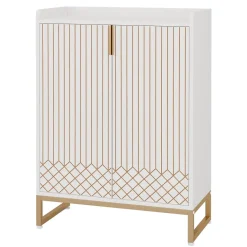 Outlet Tribesigns 25-Pair Shoe Cabinet with Doors, 5-Tier Modern Shoe Rack Organizer