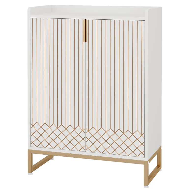 Outlet Tribesigns 25-Pair Shoe Cabinet with Doors, 5-Tier Modern Shoe Rack Organizer