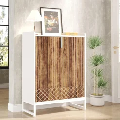 Outlet Tribesigns 25-Pair Shoe Cabinet with Doors, 5-Tier Modern Shoe Rack Organizer