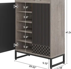 Outlet Tribesigns 25-Pair Shoe Cabinet with Doors, 5-Tier Modern Shoe Rack Organizer