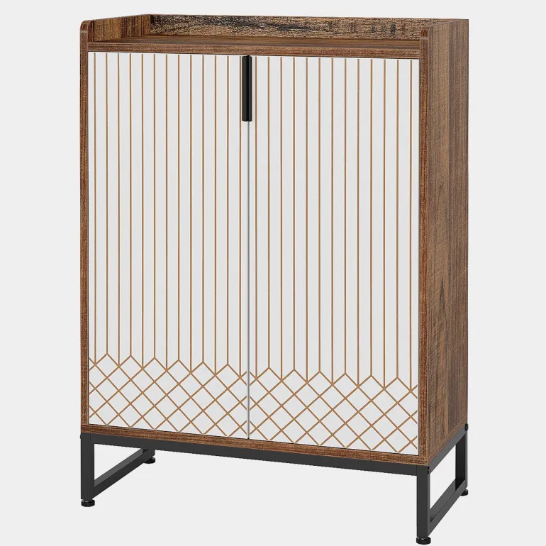 Outlet Tribesigns 25-Pair Shoe Cabinet with Doors, 5-Tier Modern Shoe Rack Organizer