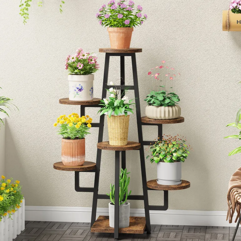 Online Tribesigns Plant Stand, 7 Tier Plant Pots Holder Rack Flower Stand Shelf