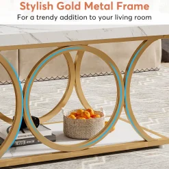 New Tribesigns Rectangle Coffee Table, 47.24