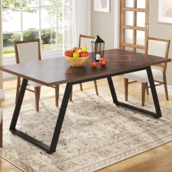 Best Tribesigns Rectangle Dining Table, 63" Farmhouse Kitchen Dinner Table for 6