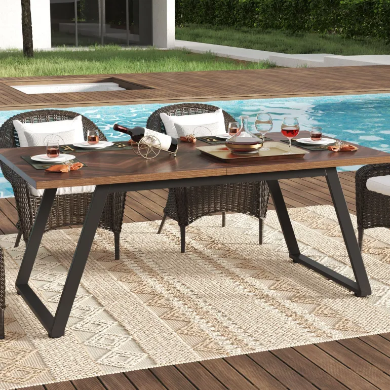 Best Tribesigns Rectangle Dining Table, 63" Farmhouse Kitchen Dinner Table for 6