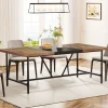 Cheap Tribesigns Rectangle Dining Table, Industrial Breakfast Dinner Table for 6 - 8 people