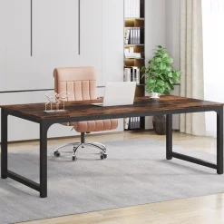 Shop Tribesigns Rectangular Conference Table, 6FT Meeting Seminar Table Computer Desk