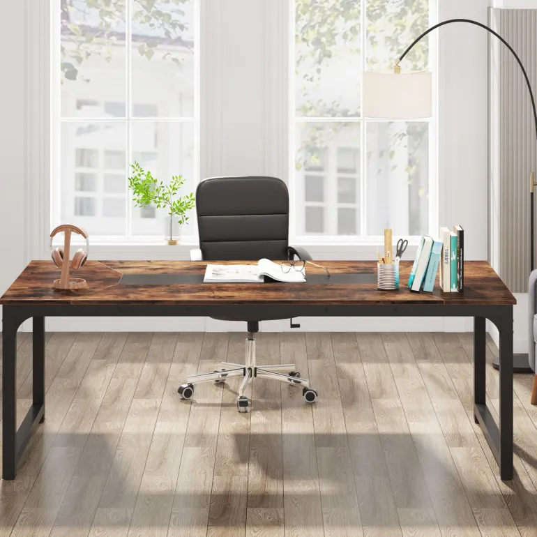 Shop Tribesigns Rectangular Conference Table, 6FT Meeting Seminar Table Computer Desk