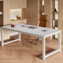 Shop Tribesigns Rectangular Conference Table, 6FT Meeting Seminar Table Computer Desk