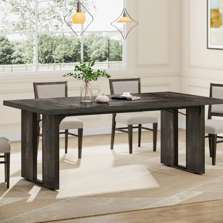 Shop Tribesigns Rectangular Dining Table, 71" Farmhouse Breakfast Table for 6 to 8 People