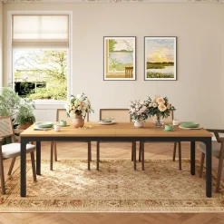 New Tribesigns Rectangular Dining Table, 78 inch Long Kitchen Table for 6-8 People