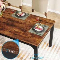 New Tribesigns Rectangular Dining Table, 78 inch Long Kitchen Table for 6-8 People