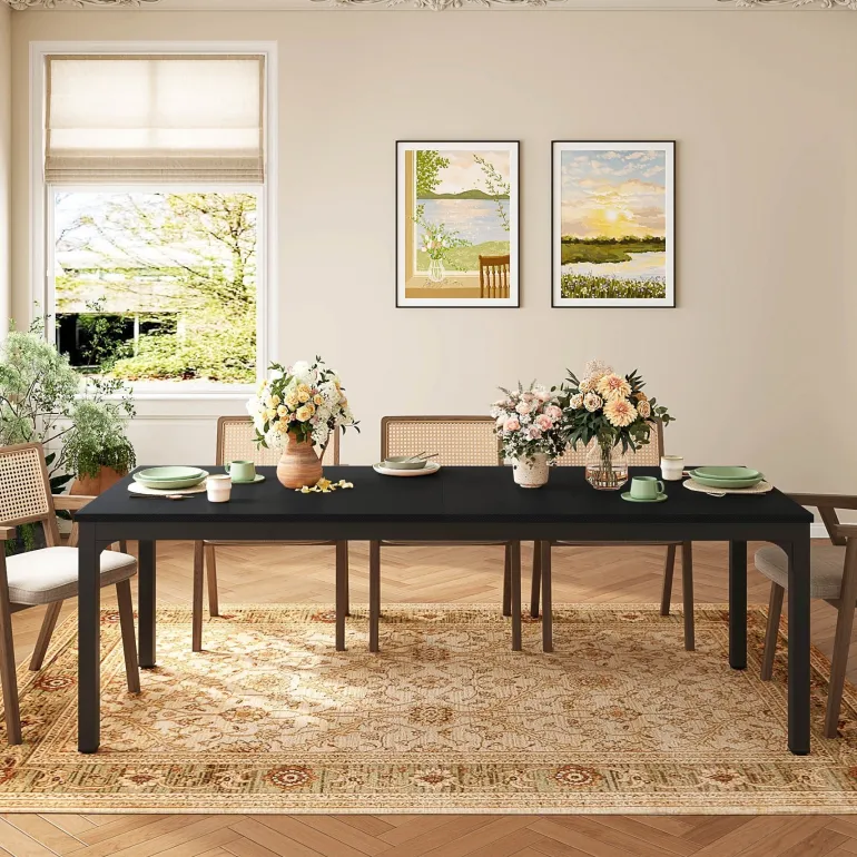 New Tribesigns Rectangular Dining Table, 78 inch Long Kitchen Table for 6-8 People