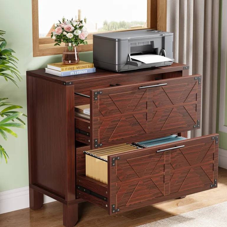 Online Tribesigns Retro File Cabinet, Storage Cabinet with 2 Storage Drawers