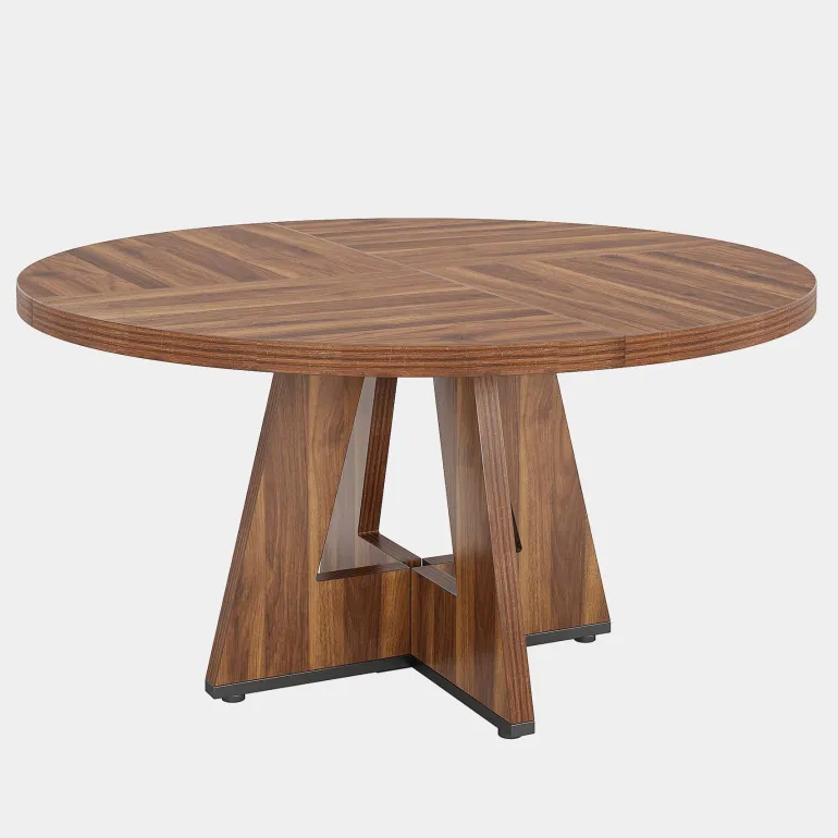 Outlet Tribesigns Round Dining Table for 4, 47" Wood Kitchen Table Farmhouse Dinner Table