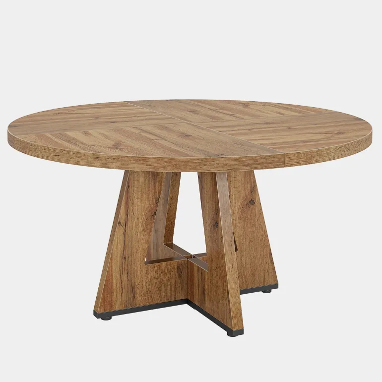 Outlet Tribesigns Round Dining Table for 4, 47" Wood Kitchen Table Farmhouse Dinner Table