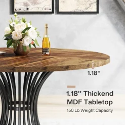 Cheap Tribesigns Round Dining Table for 4-6, 47