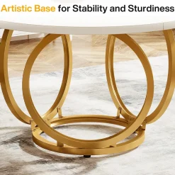Best Sale Tribesigns Round Dining Table for 4, Modern 47